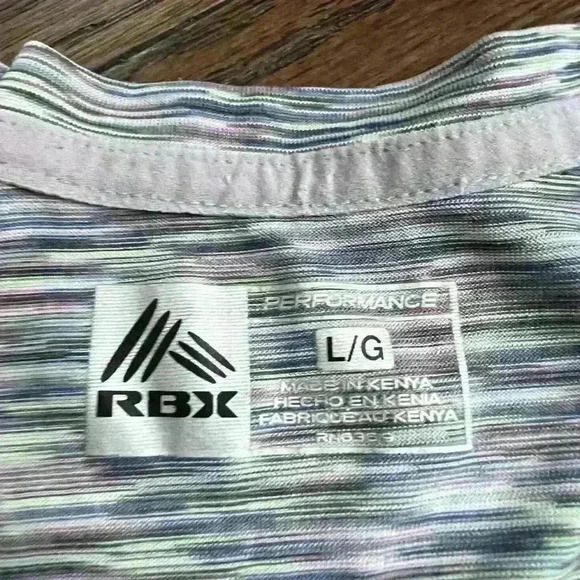 RBX Performance Women’s Striped Athletic Work out TShirt Purple Large - Picture 2 of 5